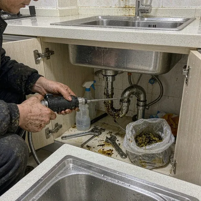 南宁家庭厨房下水疏通洗菜盆油污堵塞处理