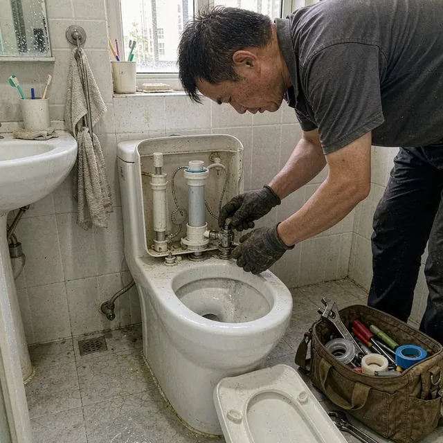 南宁马桶水箱维修漏水不停水按钮失灵配件更换