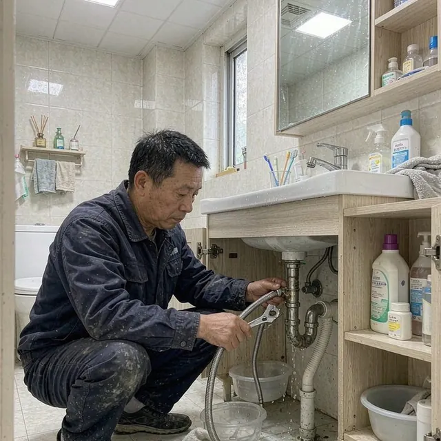 南宁洗手盆进水软管下水管老化漏水更换